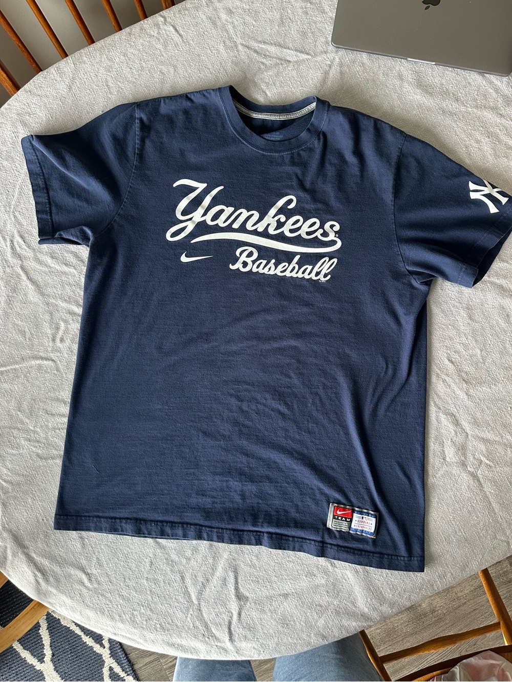 Nike Navy and White Yankees Baseball Tee